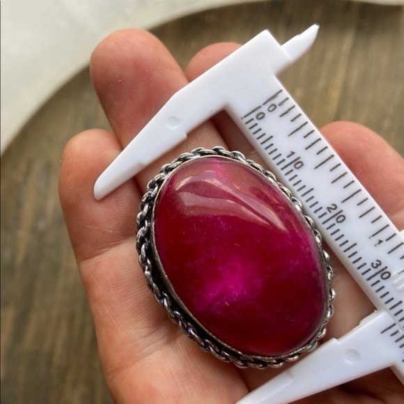 MASSIVE BOHO STYLE UNTREATED RUBY RING - Picture 3 of 13
